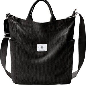 Corduroy Tote Bag Large Multi-Use Casual Work Travel Women